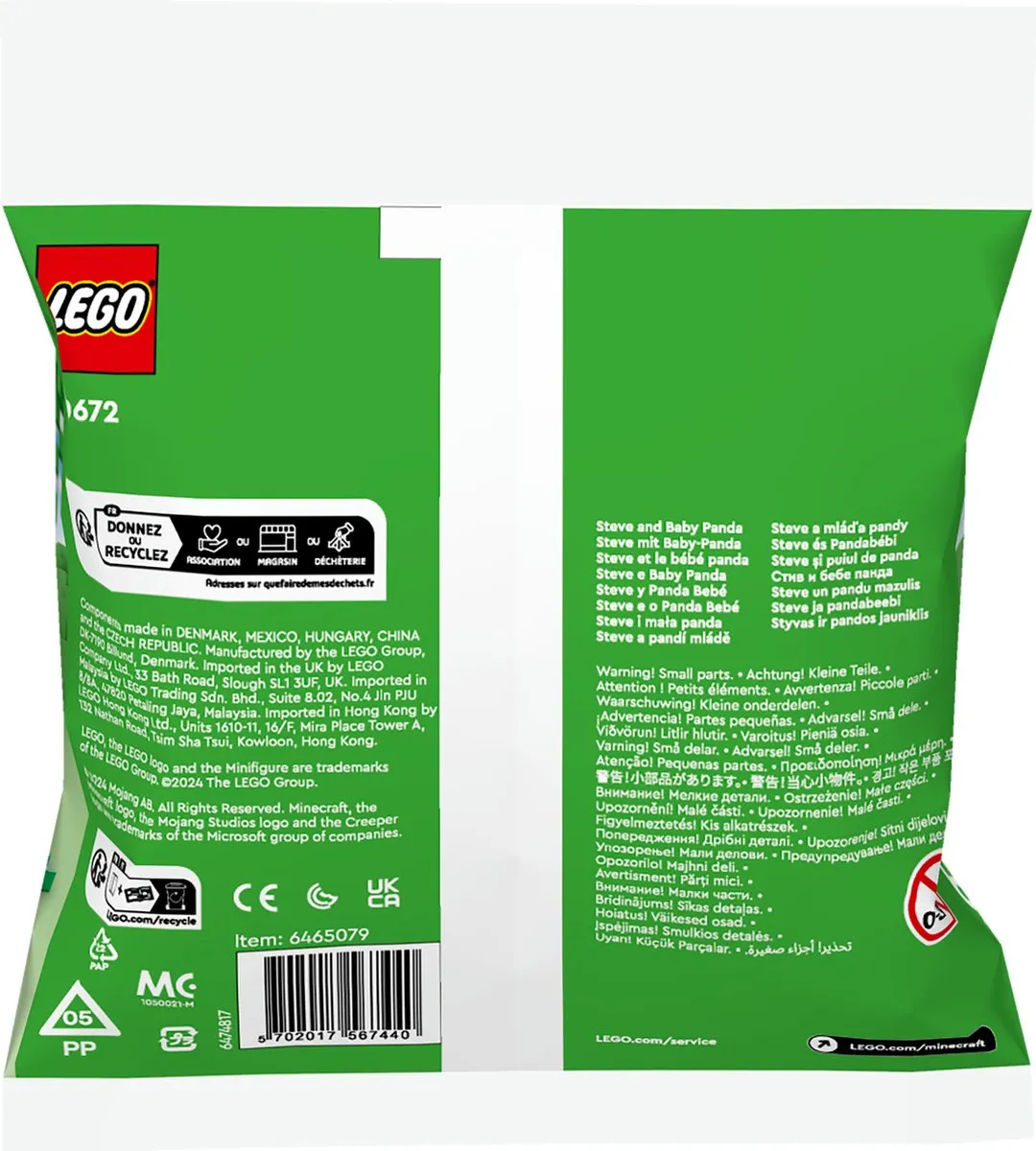 LEGO Minecraft Steve en Babypanda 30672 - 35 Stukken