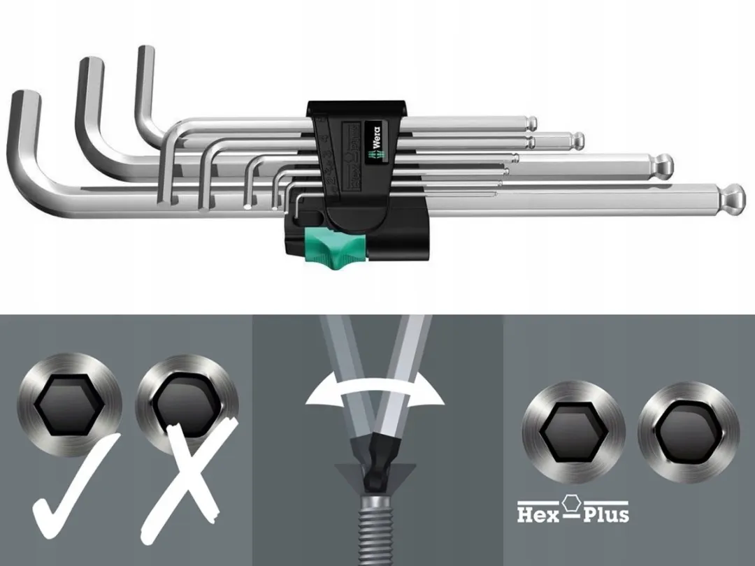 Wera Hex-Plus Inbussleutelset 9-delig - Metrisch