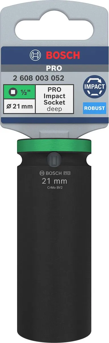 Bosch Professional Slagmoerdoos 1/2" 21mm Diep 2608003052 - Groen/Zwart
