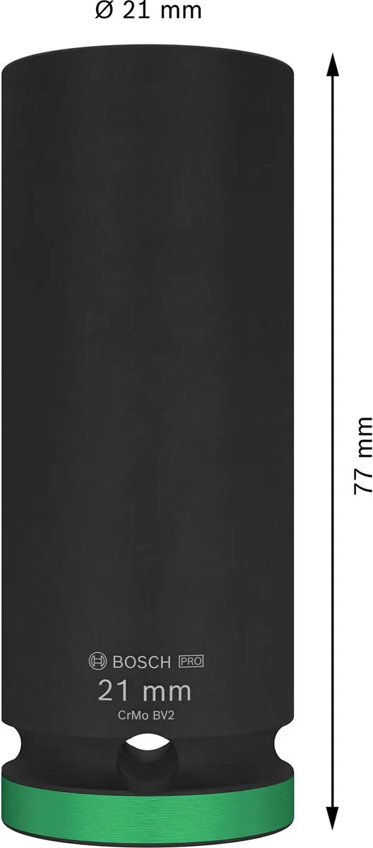 Bosch Professional Slagmoerdoos 1/2" 21mm Diep 2608003052 - Groen/Zwart