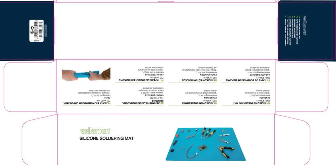 Velleman Silicone Soldeermat 700x450mm - Blauw