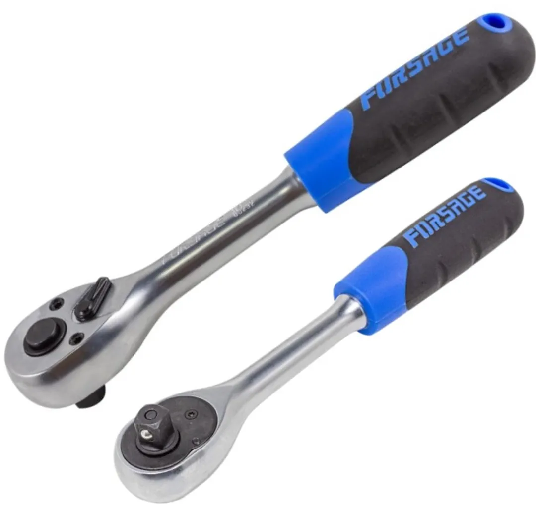 Forsage Rechte Ratelsleutel 3/8" - 45 Tanden - Rubberen Handgreep