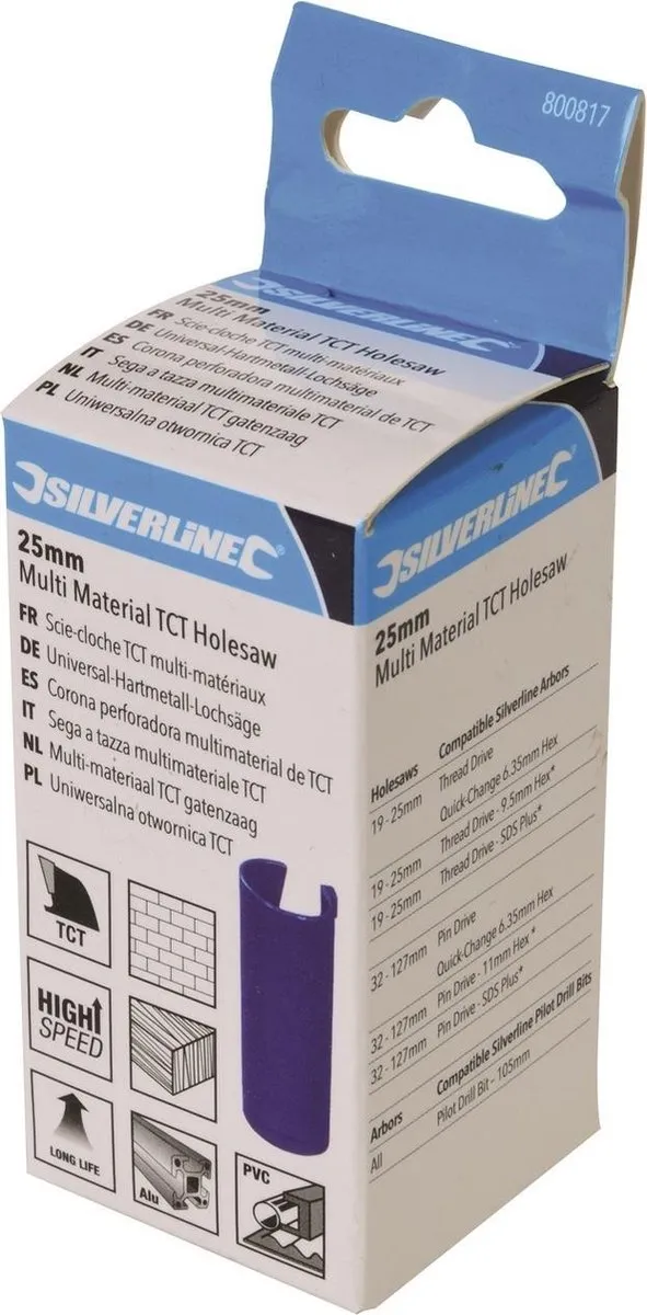 Silverline TCT Gatenzaag Ø25mm - Materiaal TCT - afbeelding 5 van 6
