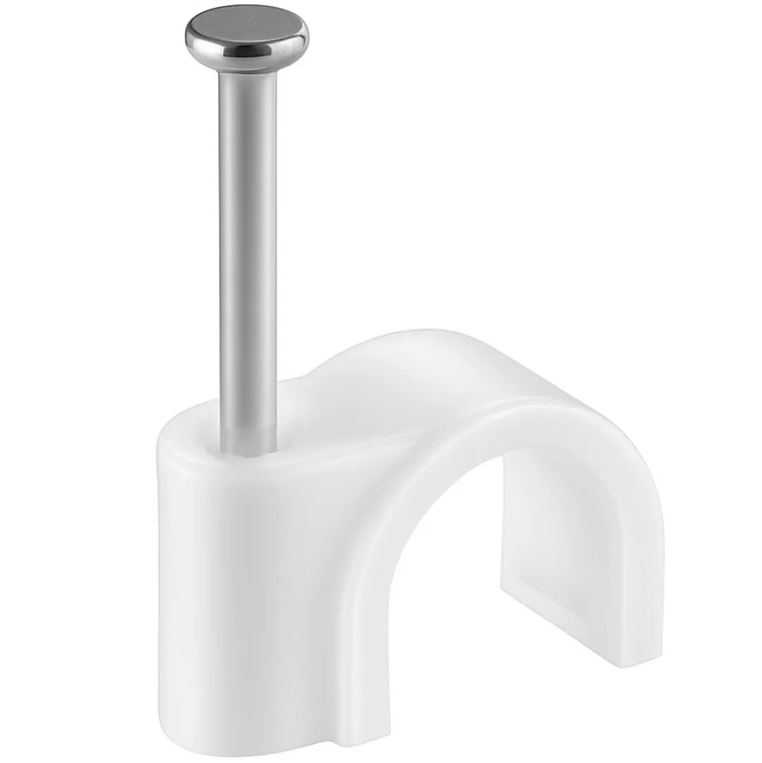Kabelklemmen met spijker voor kabels tot 7mm - 100 stuks / wit