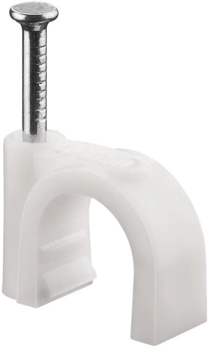 Kabelklemmen met spijker voor kabels tot 7mm - 100 stuks / wit
