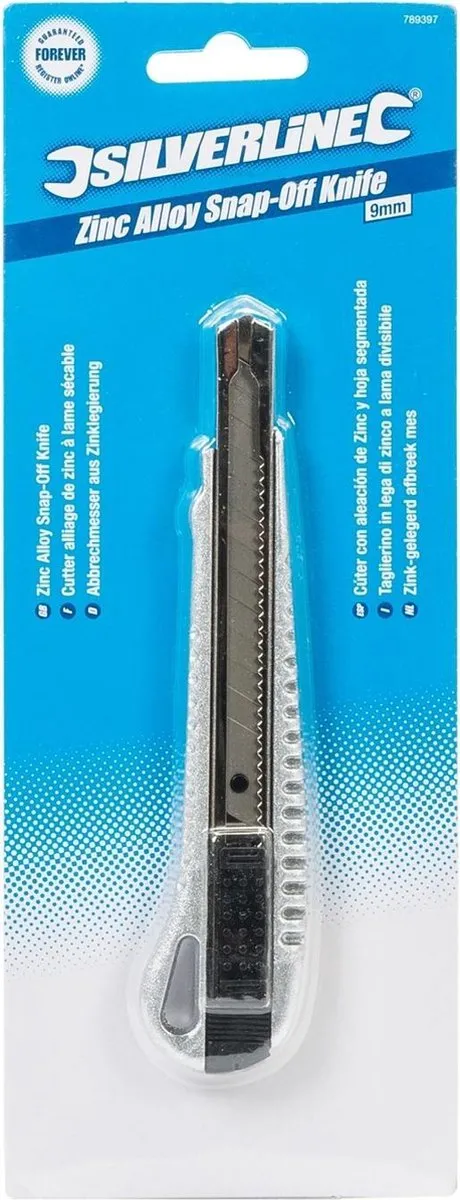 Silverline Afbreekmes 140mm - 9mm Zinklegering - 12 standen