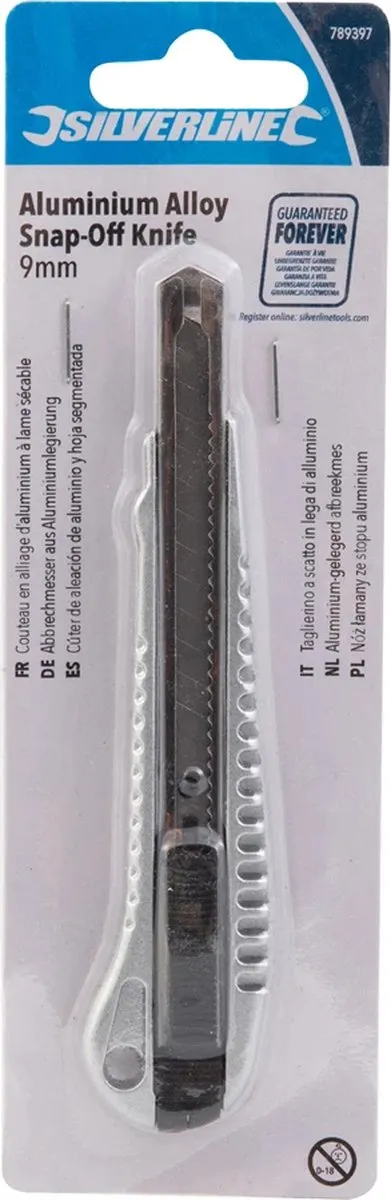 Silverline Afbreekmes 140mm - 9mm Zinklegering - 12 standen