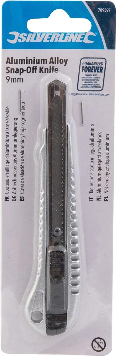 Silverline Afbreekmes 140mm - 9mm Zinklegering - 12 standen