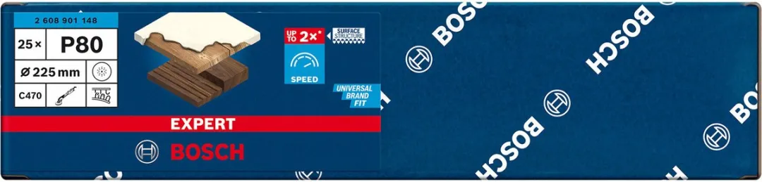 Bosch Professional EXPERT C470 Schuurkringen 225mm P80 - 25 Stuks