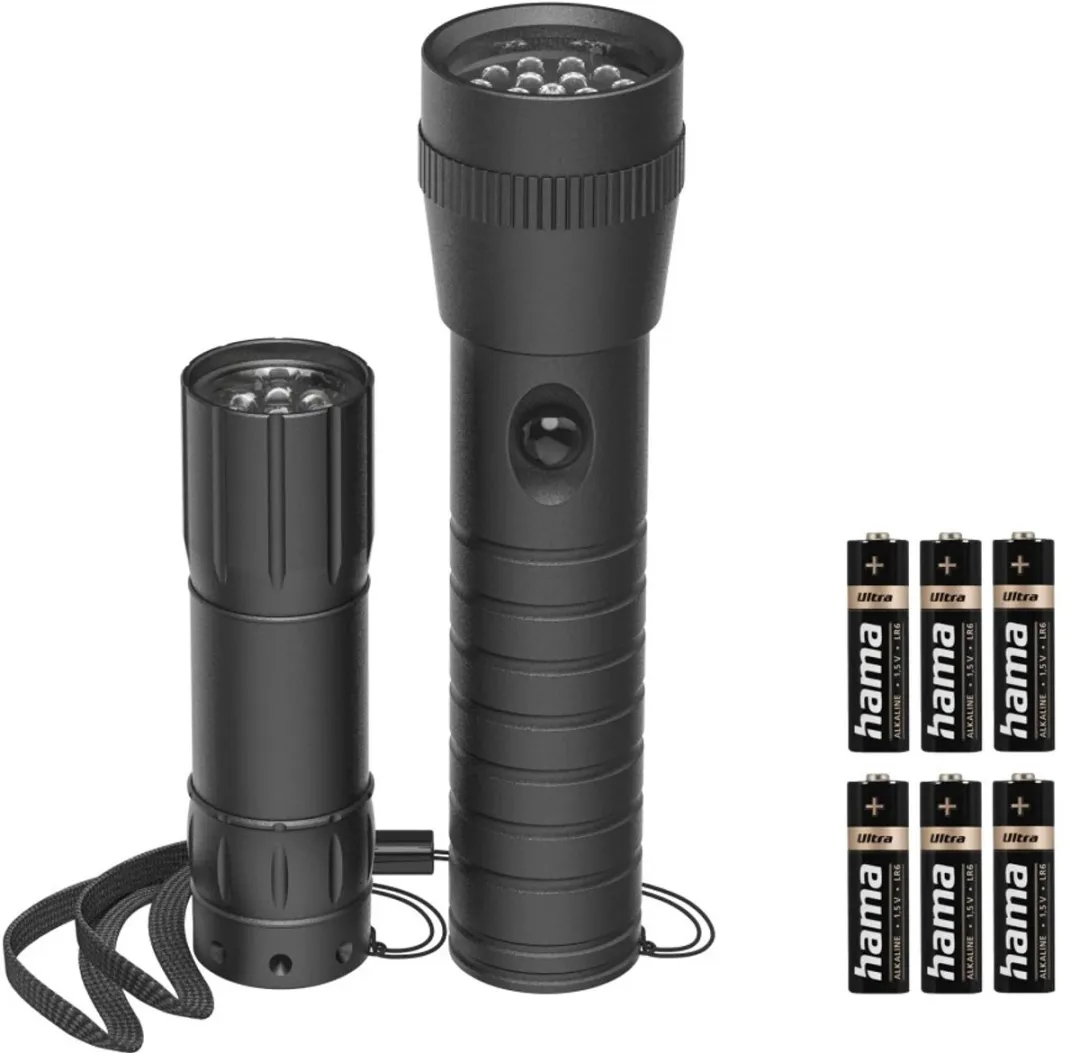 Hama FL-DUO LED-Zaklamp 2er-Set - Zwart - 6x AAA