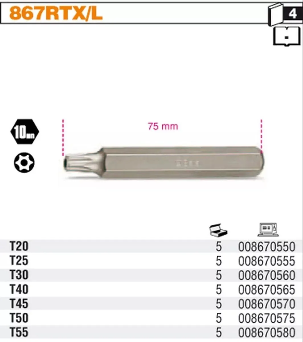 Beta Torx TR T50 150mm Schroefbit