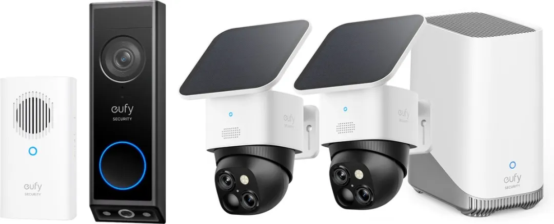 Eufy S340 SoloCam 2-pack + Homebase 3 + E340 Deurbel