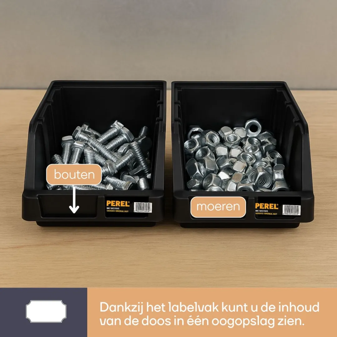 Perel Stapelbak 217x360x155mm - Zwart