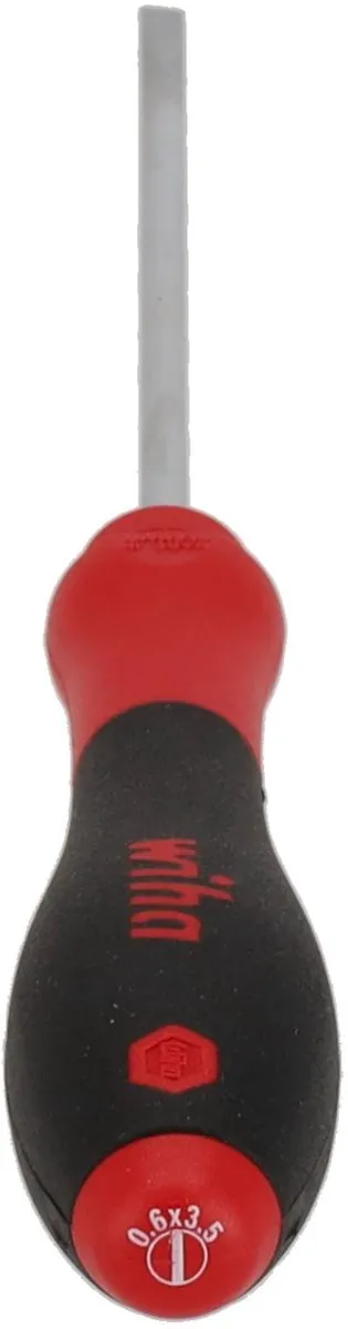 Wiha 302035 Schroevendraaier Gleuf 3.5x100mm - Rood/Zwart/Zilver