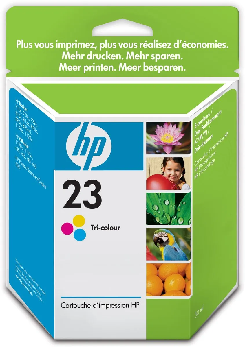 HP 23 C1823D Inktcartridge - 30ml Cyaan/Magenta/Geel - afbeelding 6 van 6
