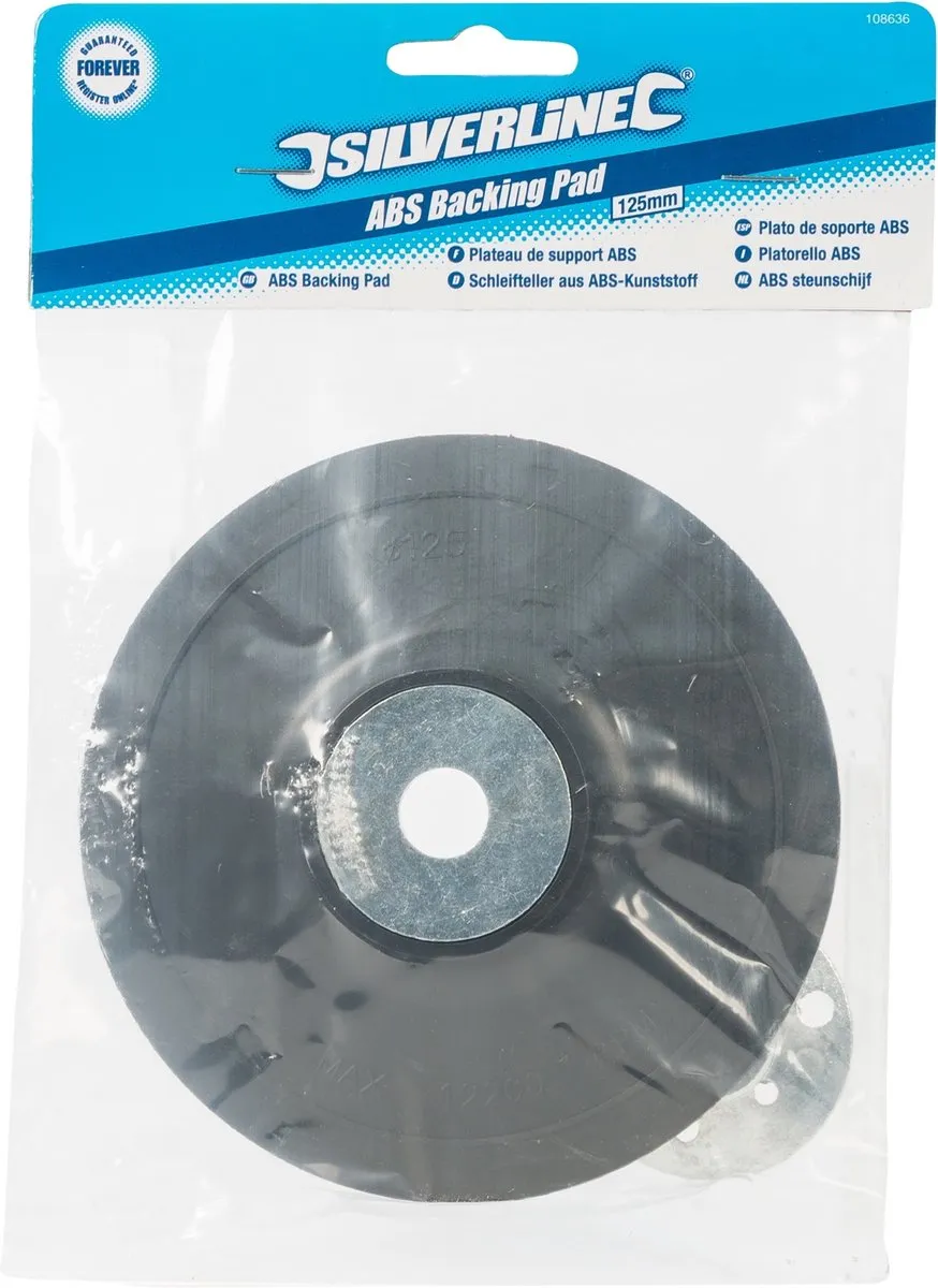 Silverline Steunschijf ABS Ø125mm M14 - voor vezel schuurschijven