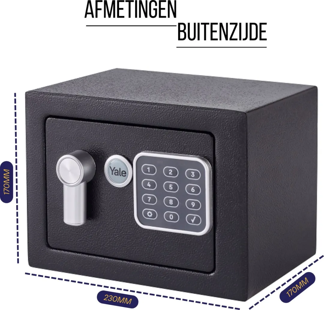 Yale Elektronische Kluis YSV/170/DB2 Mini - 4.2L - Zwart