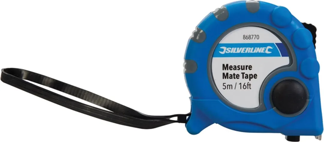 Silverline Measure Mate Rolmaat 5m x 19mm - Blauw