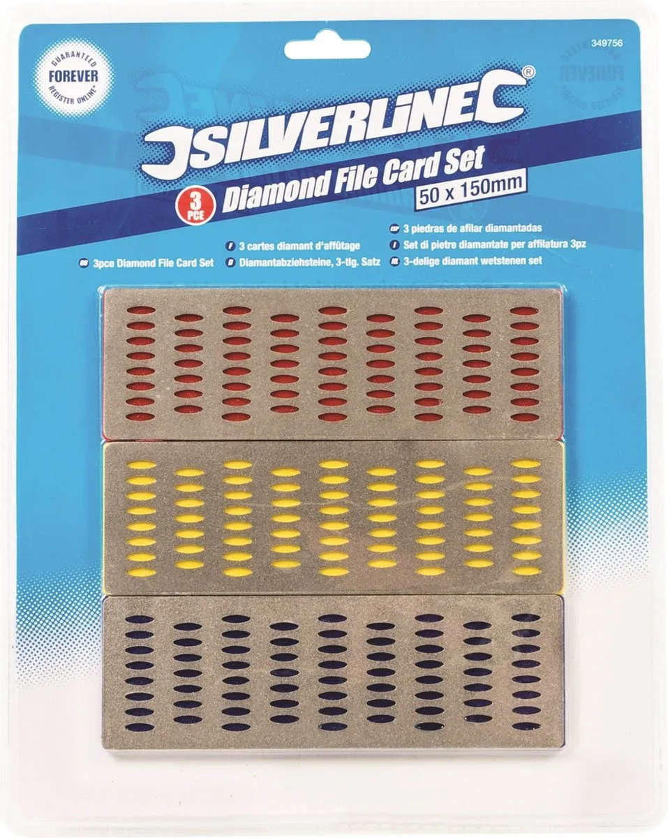 Silverline Diamant Wetstenen Set 349756 - 3 Korrelgroottes 50x150mm