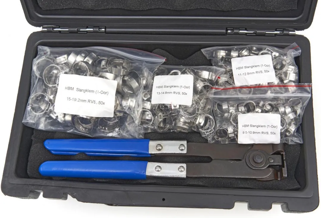 HBM 202 Slangenklem Assortiment - 1 Stuk - Inclusief Tang