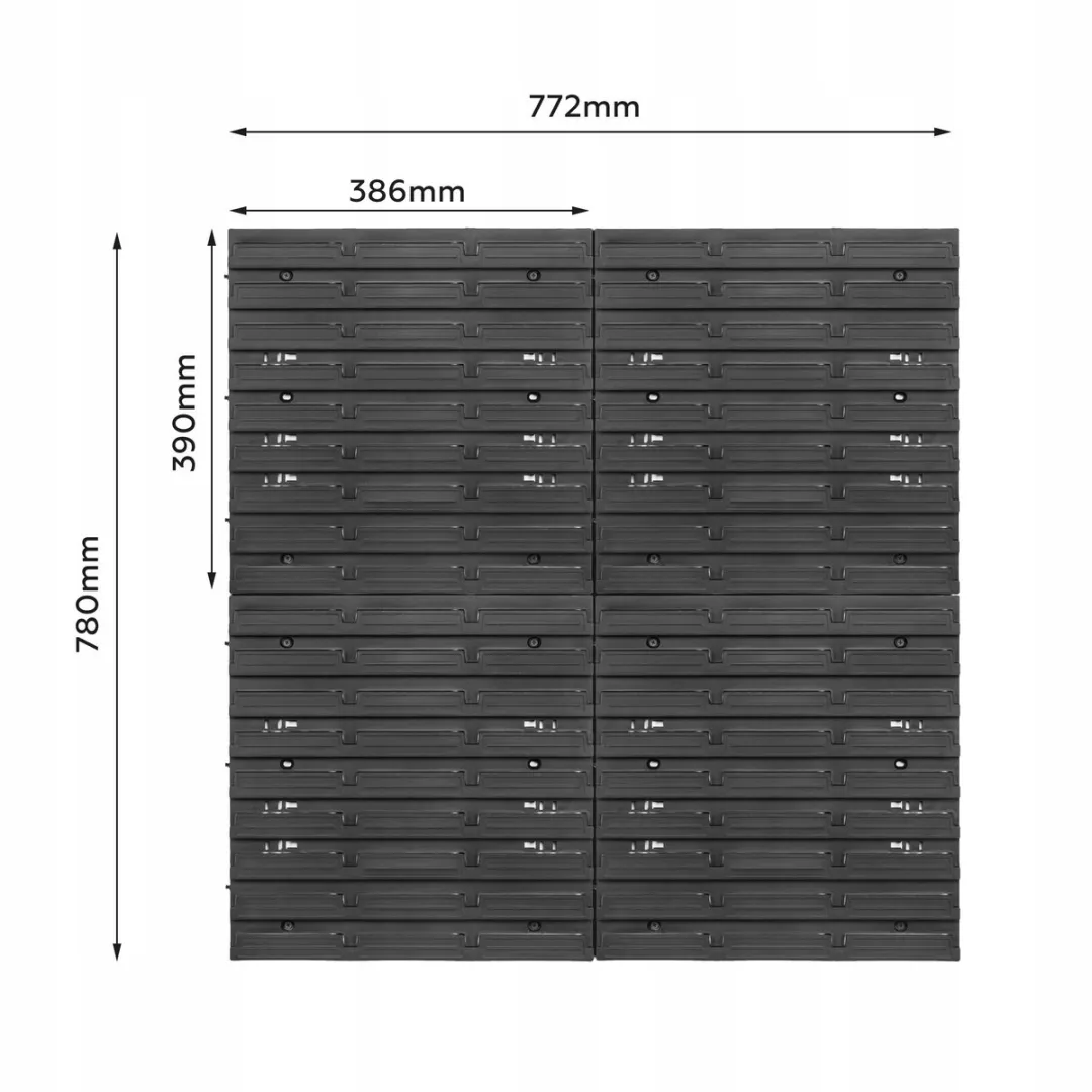 Prosperplast Gereedschapsbord Werkplek 780x780mm - 4-delig Zwart - afbeelding 4 van 5