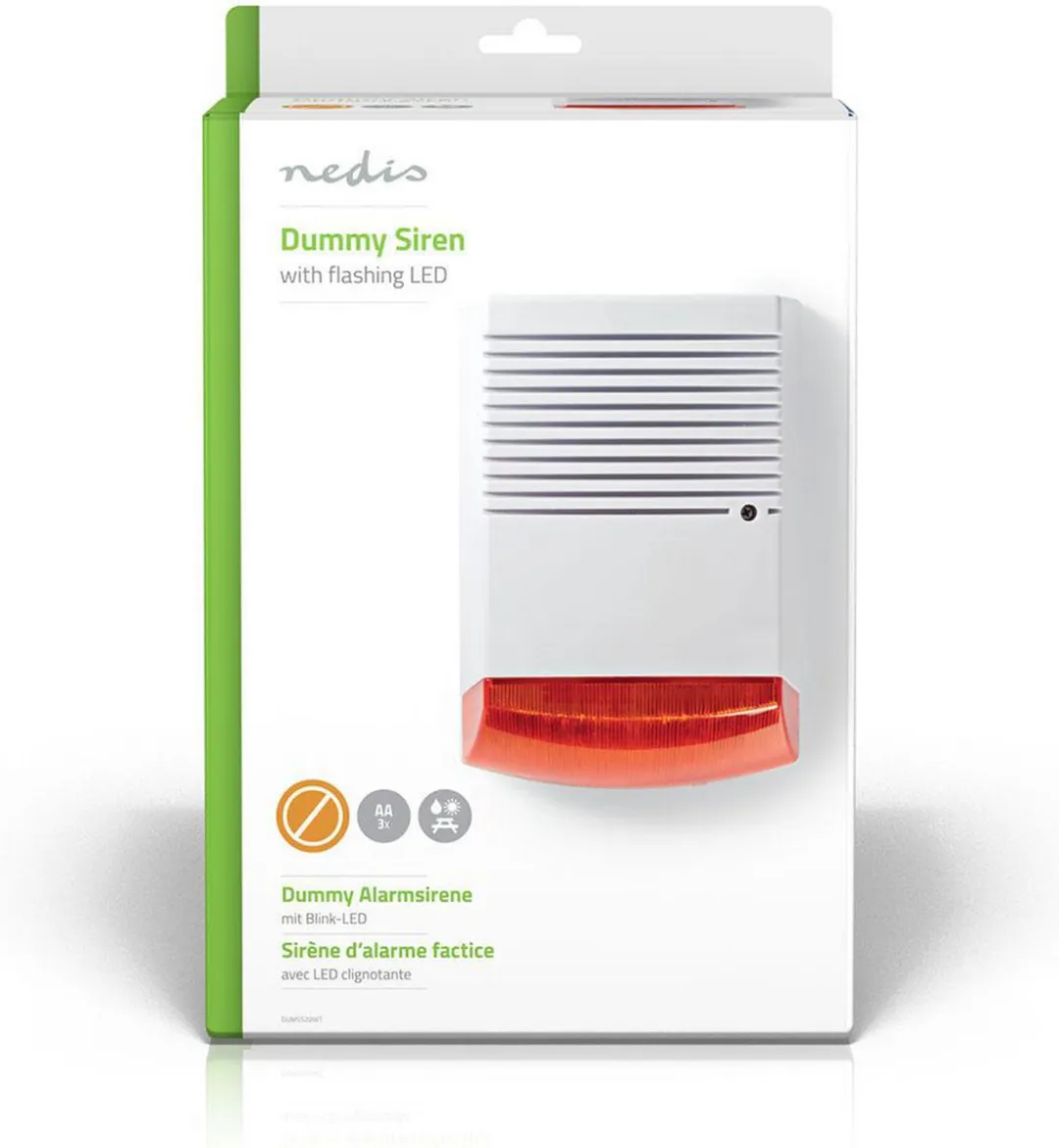 Nedis Dummy Beveiligingsalarm DUMSS20WT - IP44 - Oranje/Wit