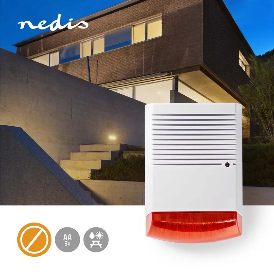Nedis Dummy Beveiligingsalarm DUMSS20WT - IP44 - Oranje/Wit
