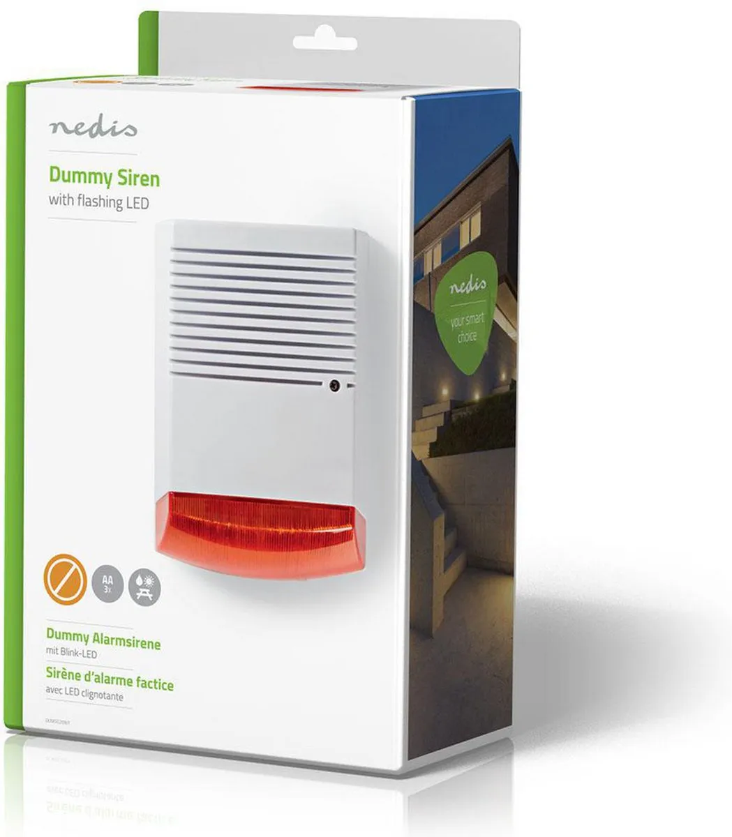Nedis Dummy Beveiligingsalarm DUMSS20WT - IP44 - Oranje/Wit
