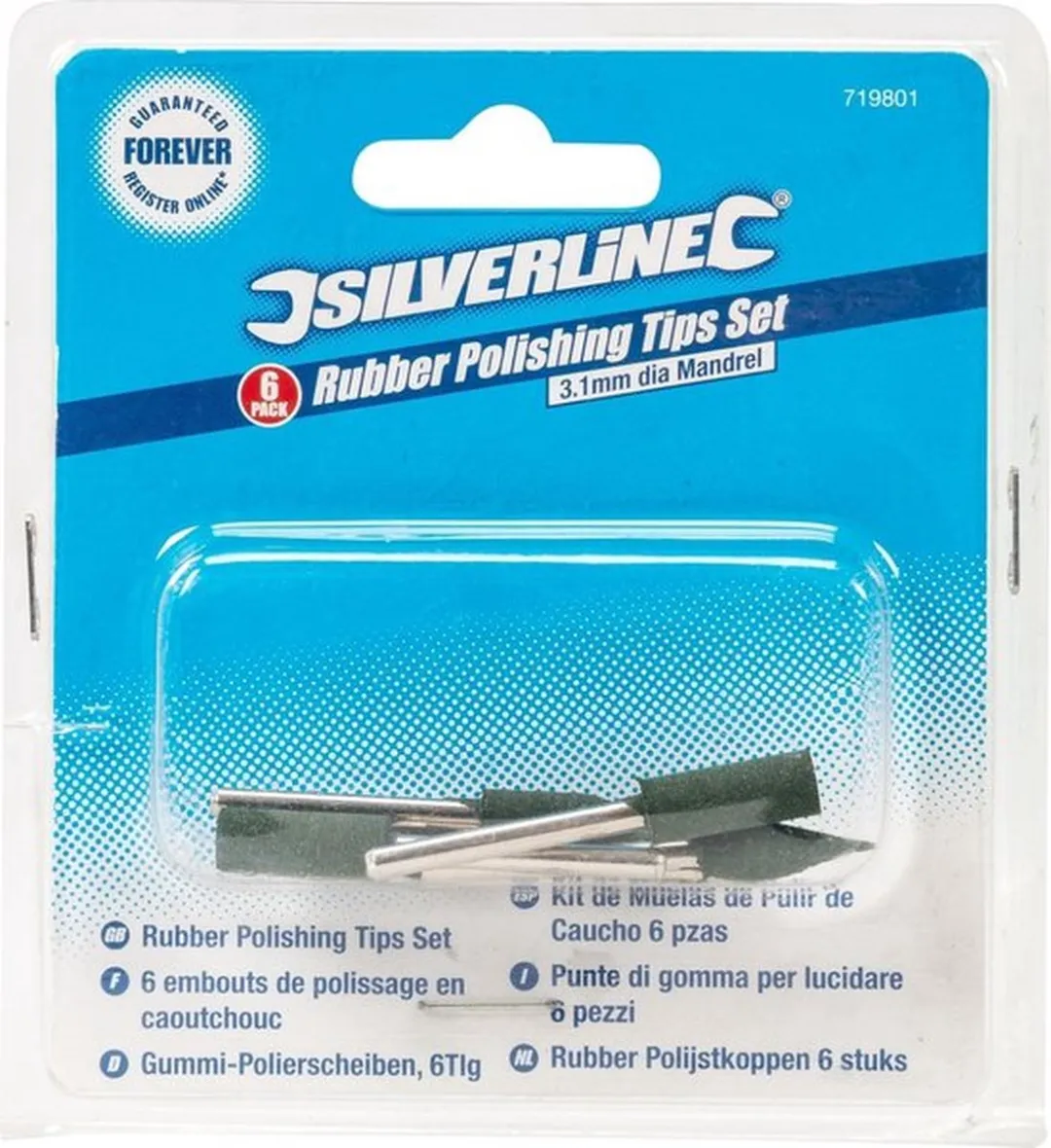 Silverline Rubberen Polijstkoppen 6mm - 6-delig