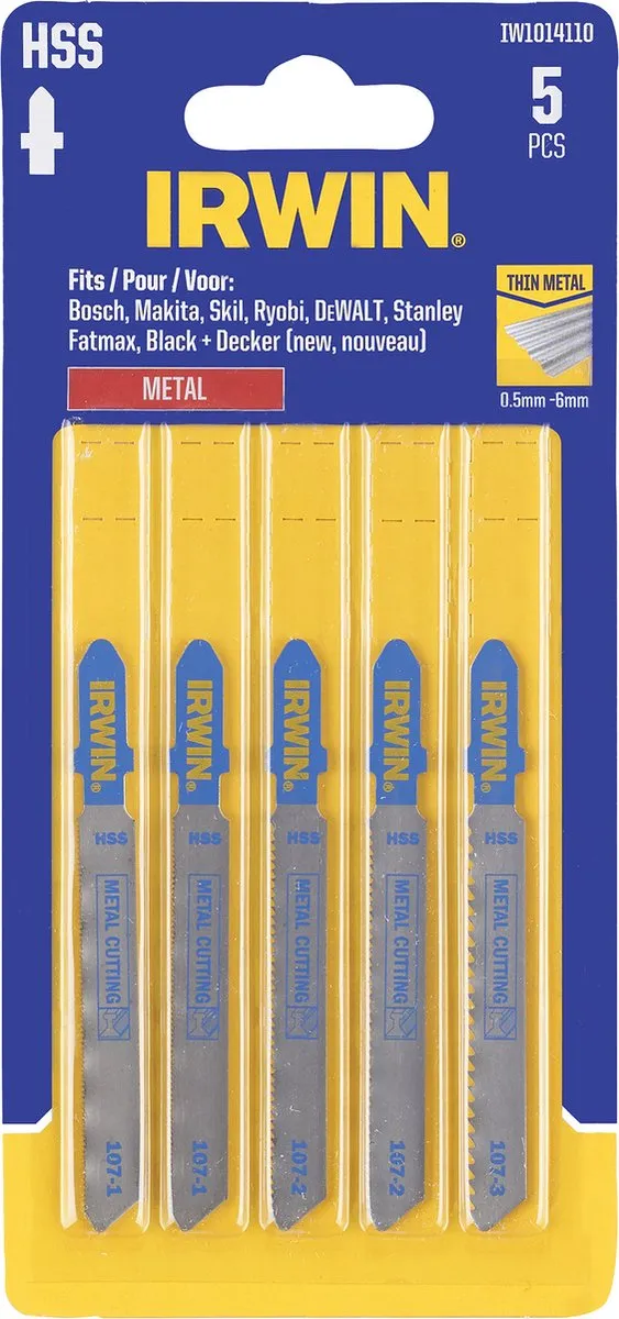Irwin IW1014110 Decoupeerzaagbladen - 5 Stuks - Metaal