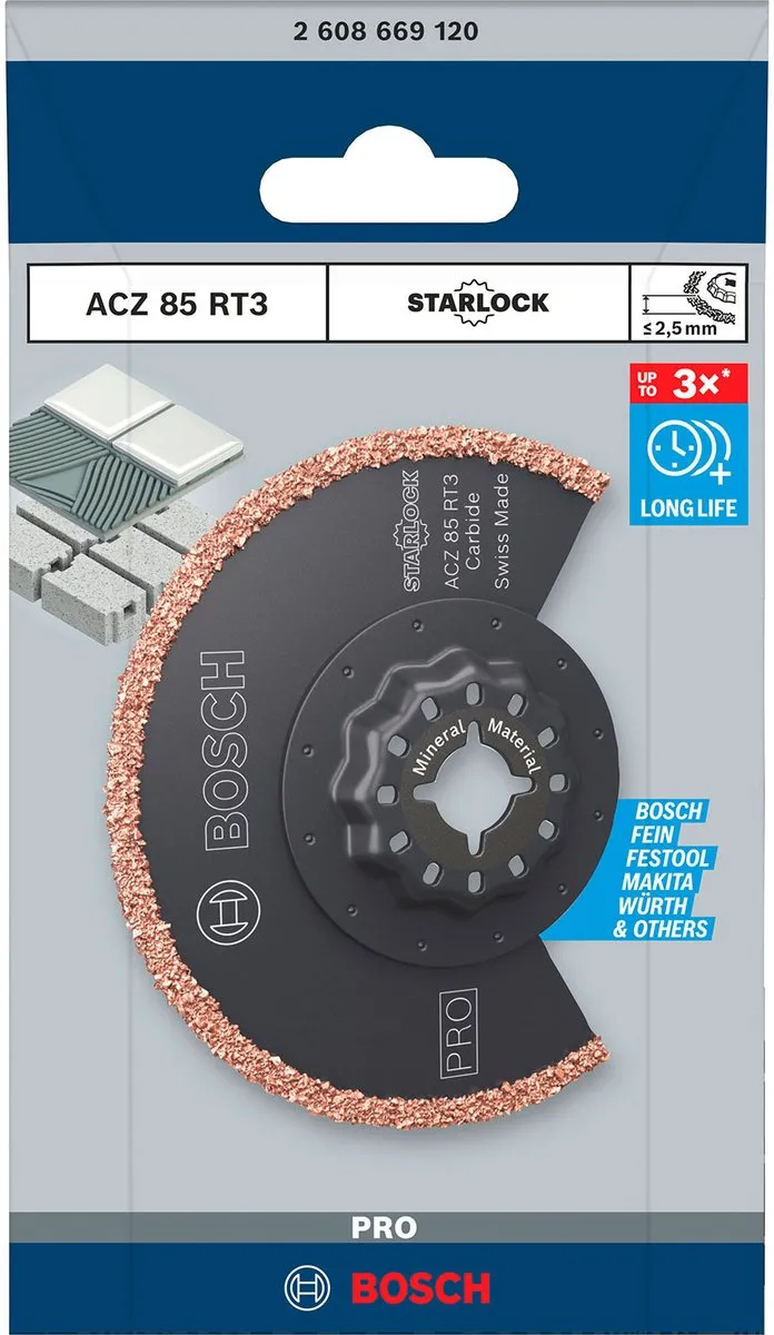Bosch Professional ACZ 85 RT3 Multitool Zaagblad - Carbide-RIFF - Starlock