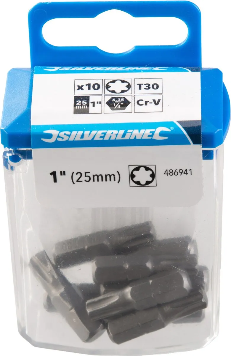 Silverline Torx T30 Schroefbits - 10 Stuks