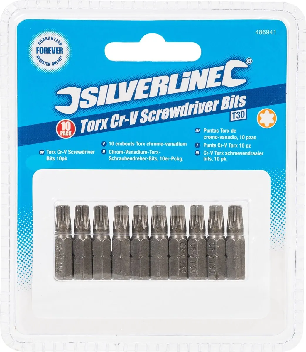 Silverline Torx T30 Schroefbits - 10 Stuks