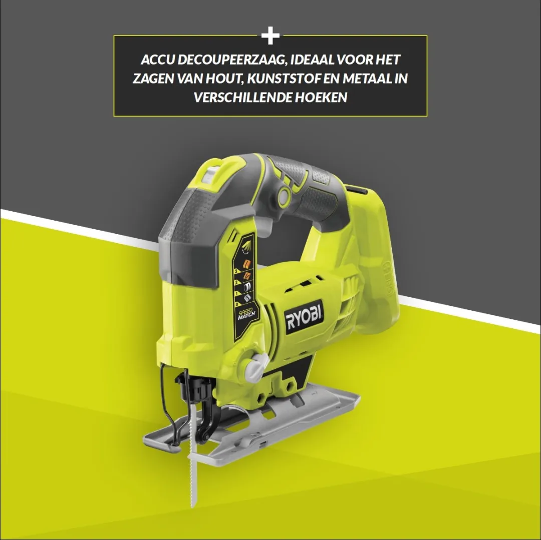 Ryobi ONE+ R18JS-0 Accu-decoupeerzaag - 3000 r/min - afbeelding 6 van 6