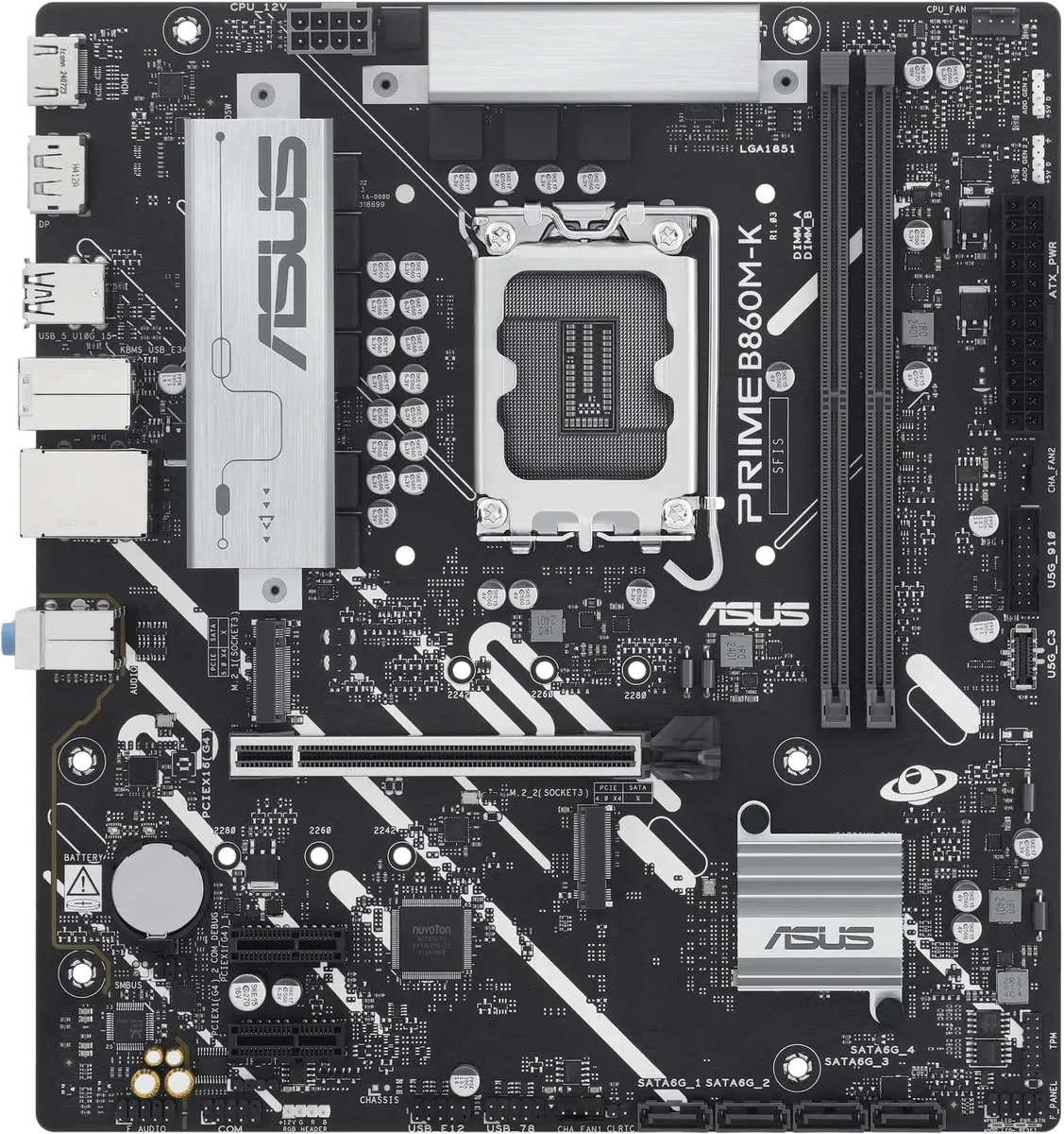 ASUS PRIME B860M-K Micro-ATX Moederbord - Intel B860 LGA 1851