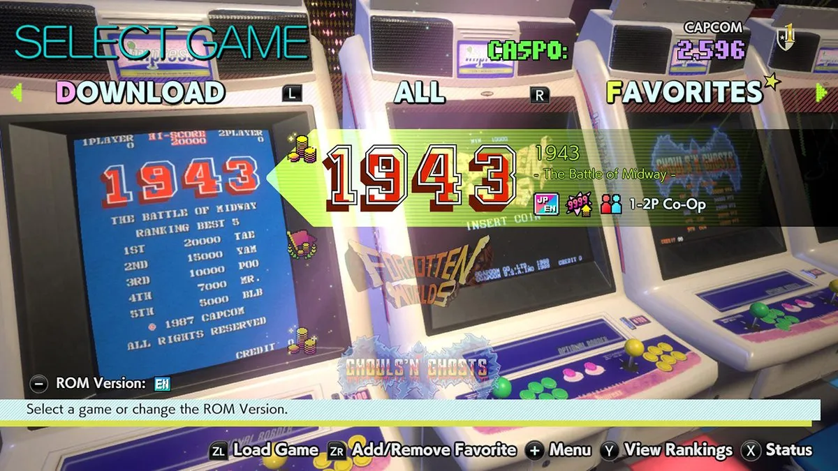 Capcom Arcade Stadium 1+2 Nintendo Switch Code