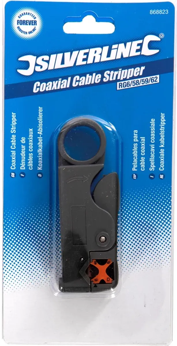 Silverline Coaxiale Kabelstripper 100mm - Grijs