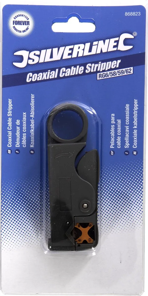 Silverline Coaxiale Kabelstripper 100mm - Grijs