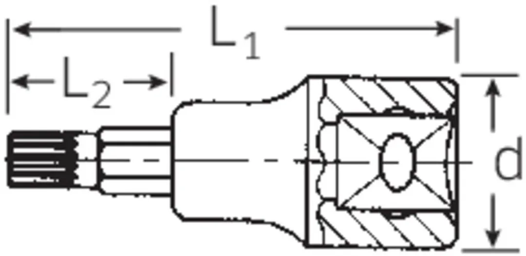 Stahlwille 54 X M 5 03060005 Veeltand Dopsleutel-bitinzet M5