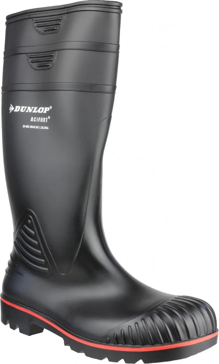 Dunlop Acifort Zwart Knielaarzen S5
