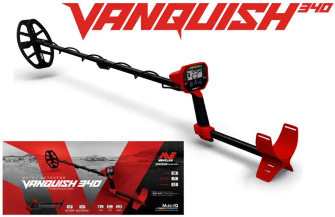 Minelab Vanquish 340 Metaaldetector - 10cm Spoel - Rood/Zwart