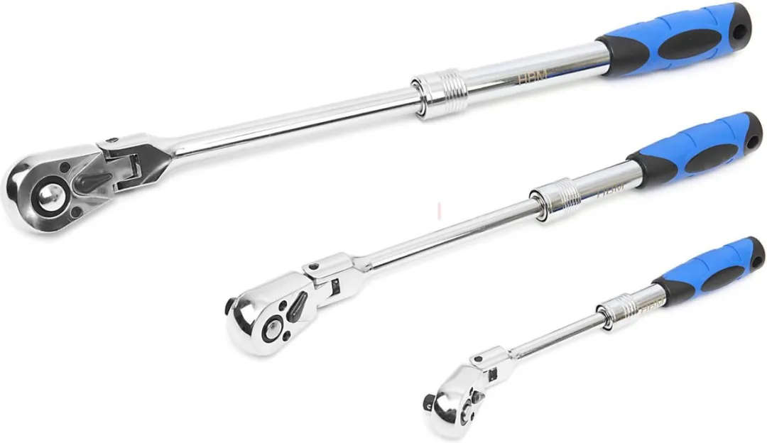 HBM 3-delige Uitschuifbare Ratelset 27mm - Kantelbare Koppen