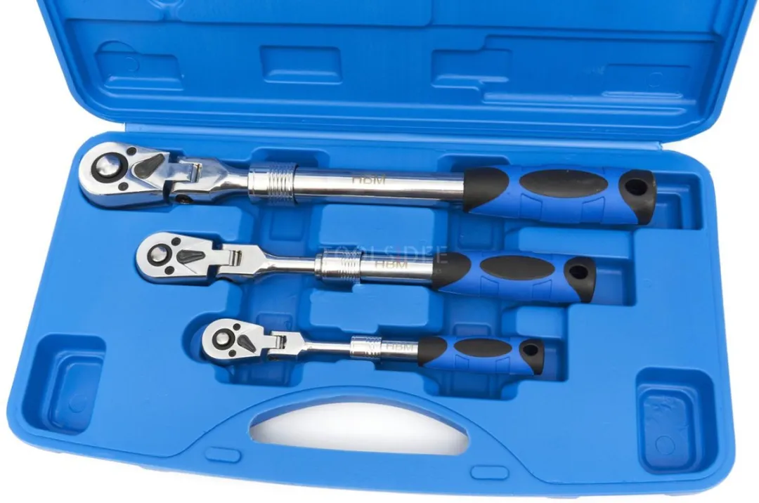 HBM 3-delige Uitschuifbare Ratelset 27mm - Kantelbare Koppen