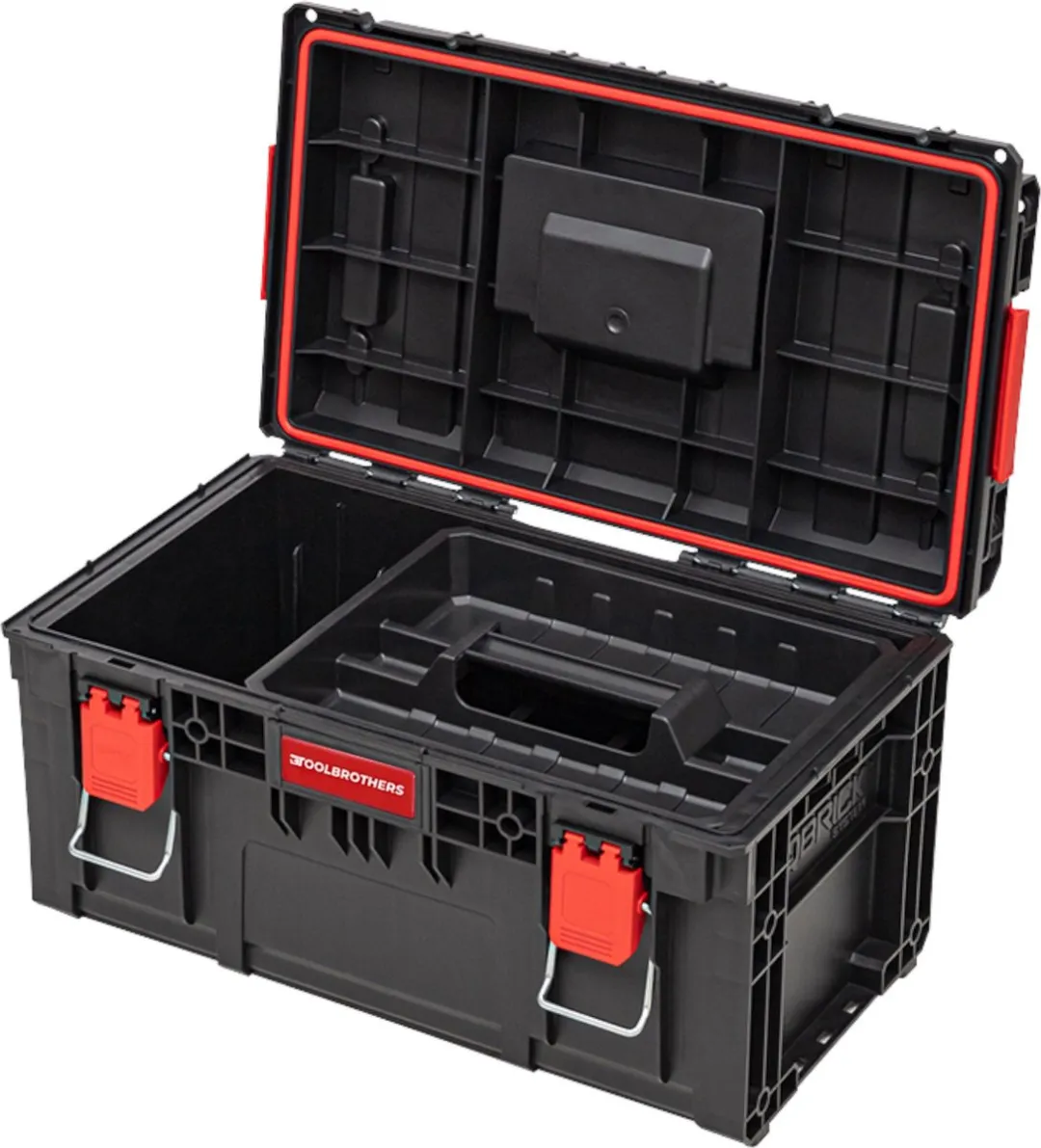 Toolbrothers RHINO XL Gereedschapskoffer ECO Vario+ L 28L - IP66 - Rood/Zwart - afbeelding 2 van 6