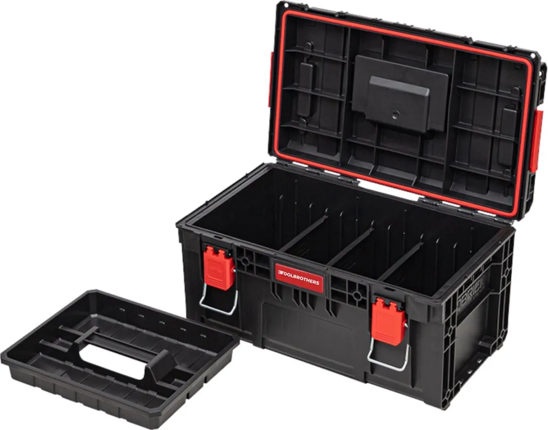 Toolbrothers RHINO XL Gereedschapskoffer ECO Vario+ L 28L - IP66 - Rood/Zwart - afbeelding 3 van 6