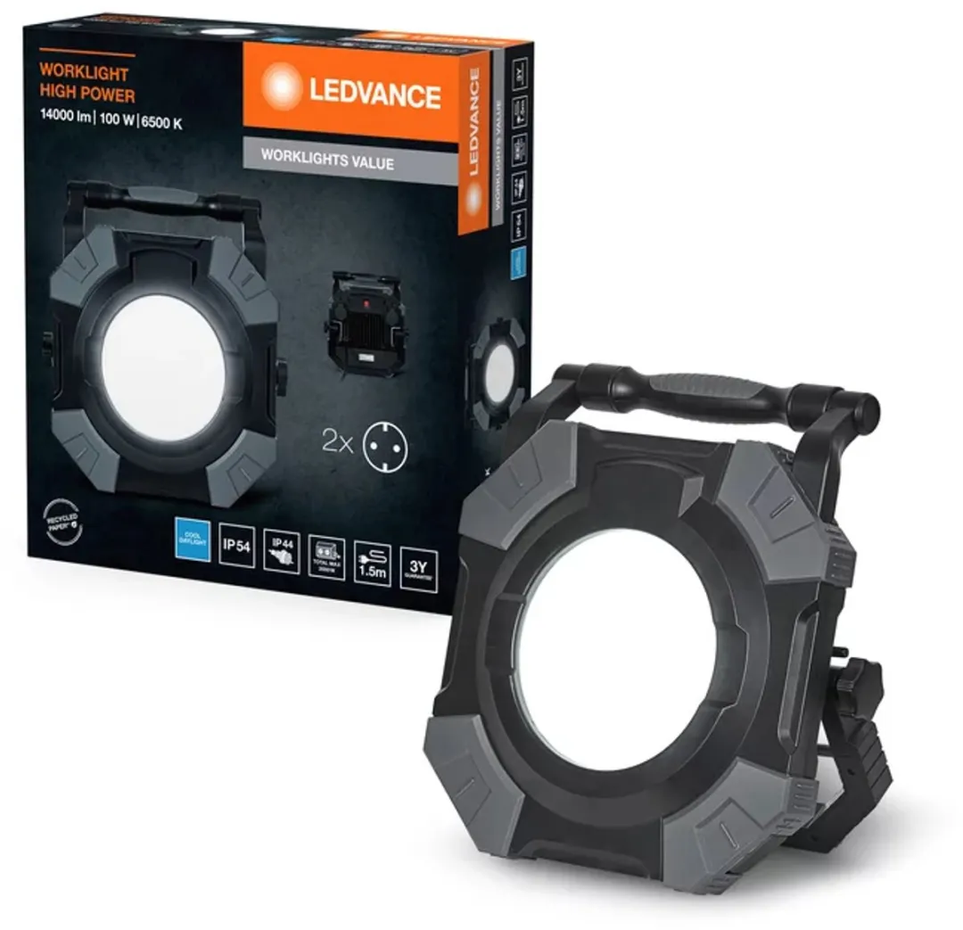 LEDVANCE LED Bouwlamp 100W 6500K IP54 - Zwart - afbeelding 2 van 4