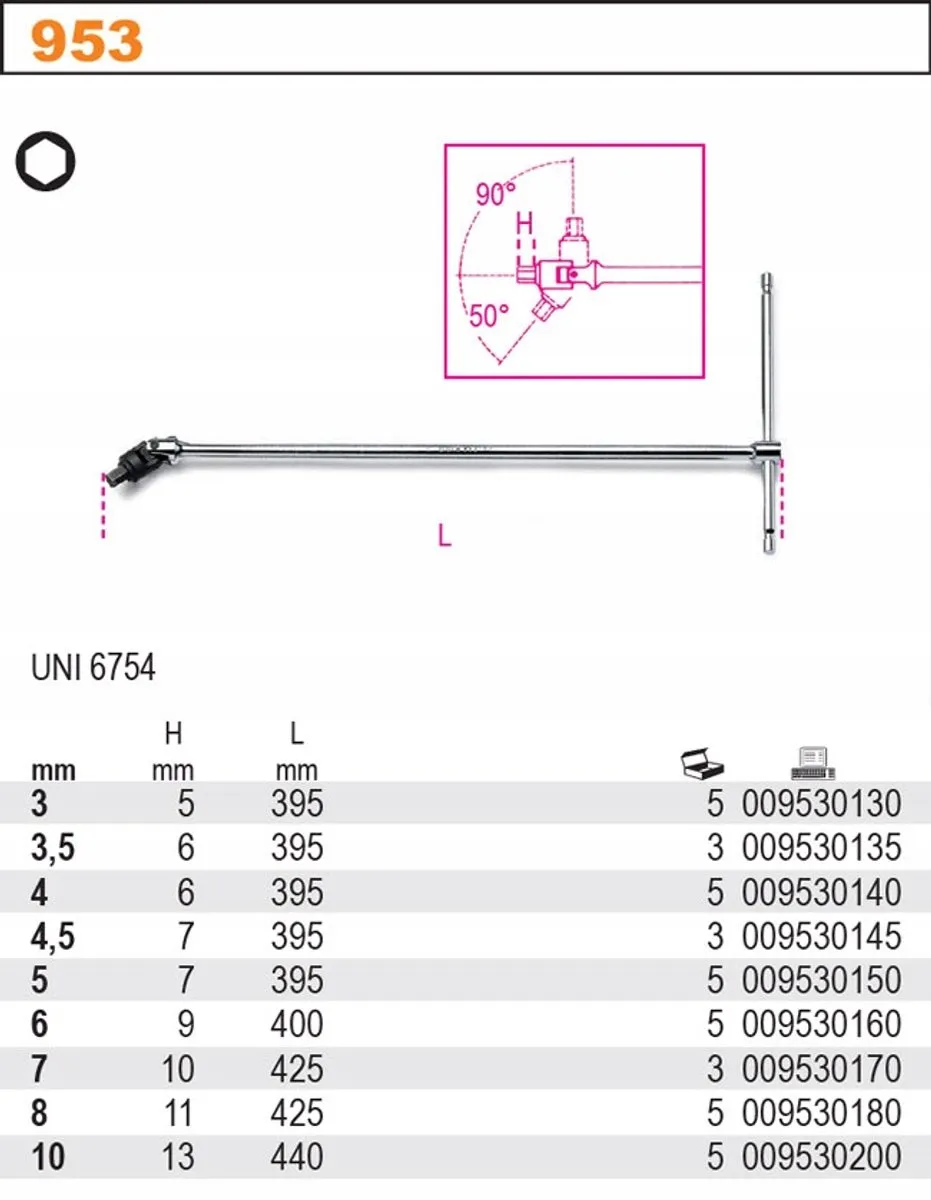 Beta Inbussleutel met Kniegewricht 7mm
