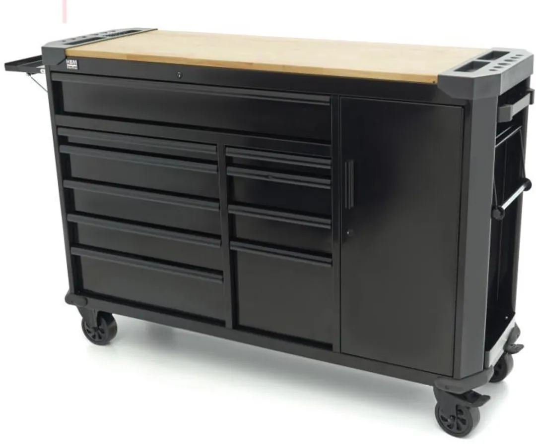 HBM Gereedschapswagen 10 Lades 147cm - Zwart