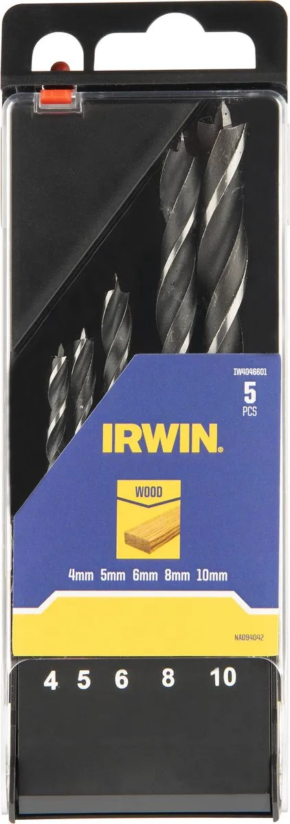 Irwin Houtspiraalboren Brad Point Set 5-delig 4-10mm