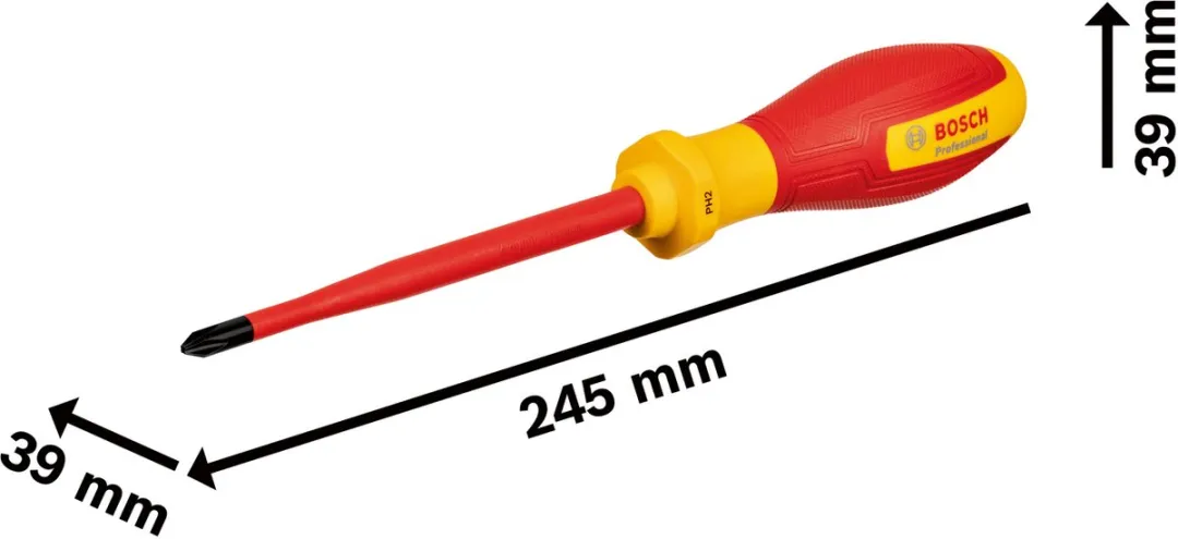 Bosch Professional PH2 VDE Schroevendraaier - Geel/Rood